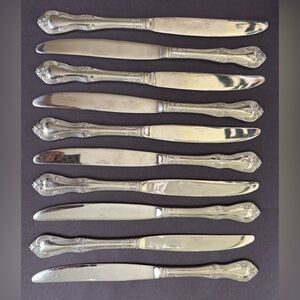 WALLACE SILVER Whitman Stainless Set‎ of 10 Modern Knives Flatware Silverware